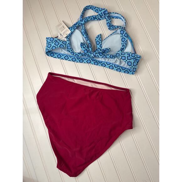 NWT Cupshe Two Peace Swimsuit Bikini Beach High Waist & Hipster BUNDLE Size M - Picture 3 of 5